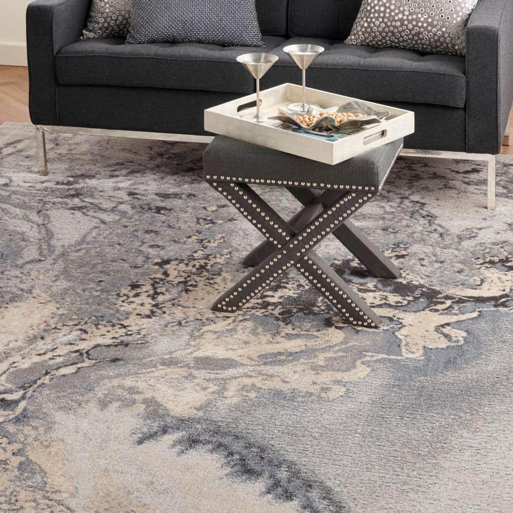 Nourison Maxell Modern Abstract Indoor Area Rug Grey 9' x 12'