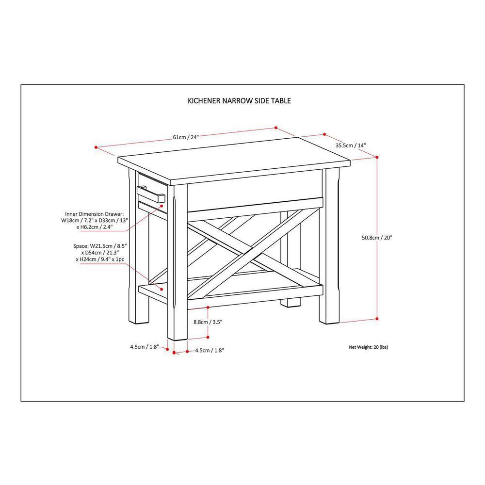 Simpli Home Kitchener End Table with Storage
