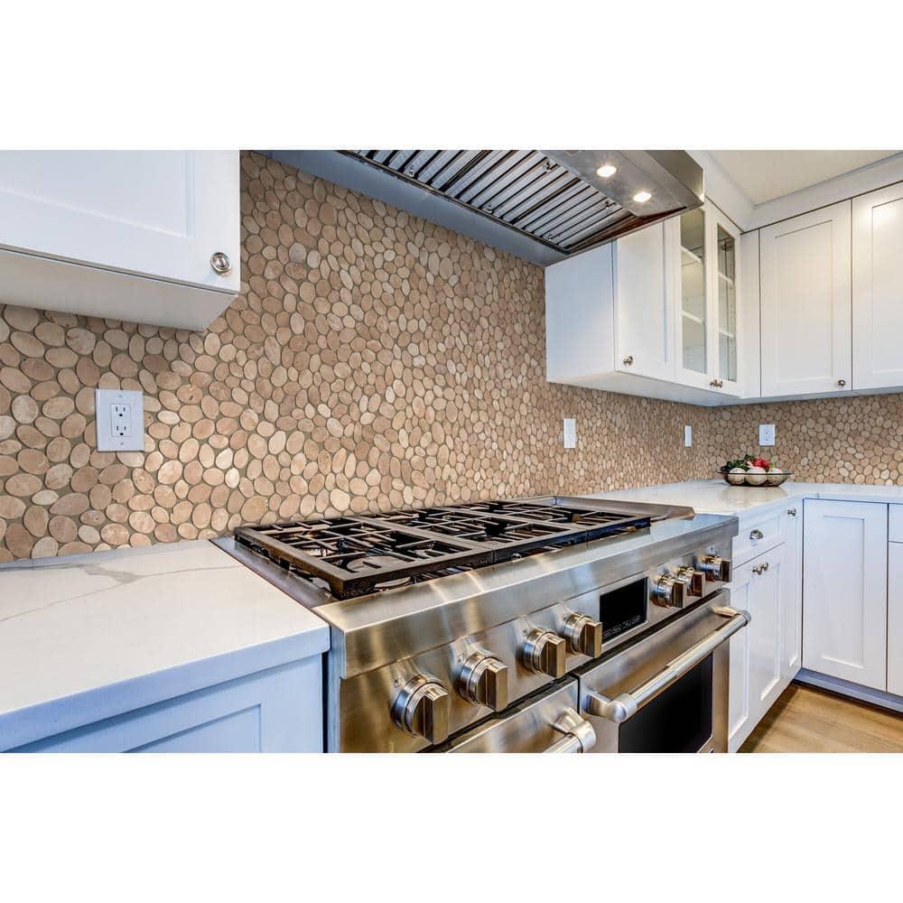Cruz Bay Studio Natural Stone Pebbles Mosaic Wall & Floor Tile