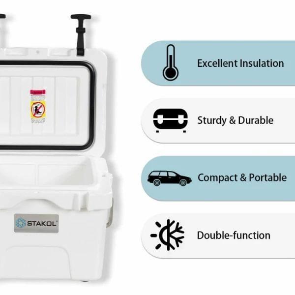 Costway 16 Quart Cooler Portable Ice Chest Leak-proof 24 Cans Ice Boxfor Camping
