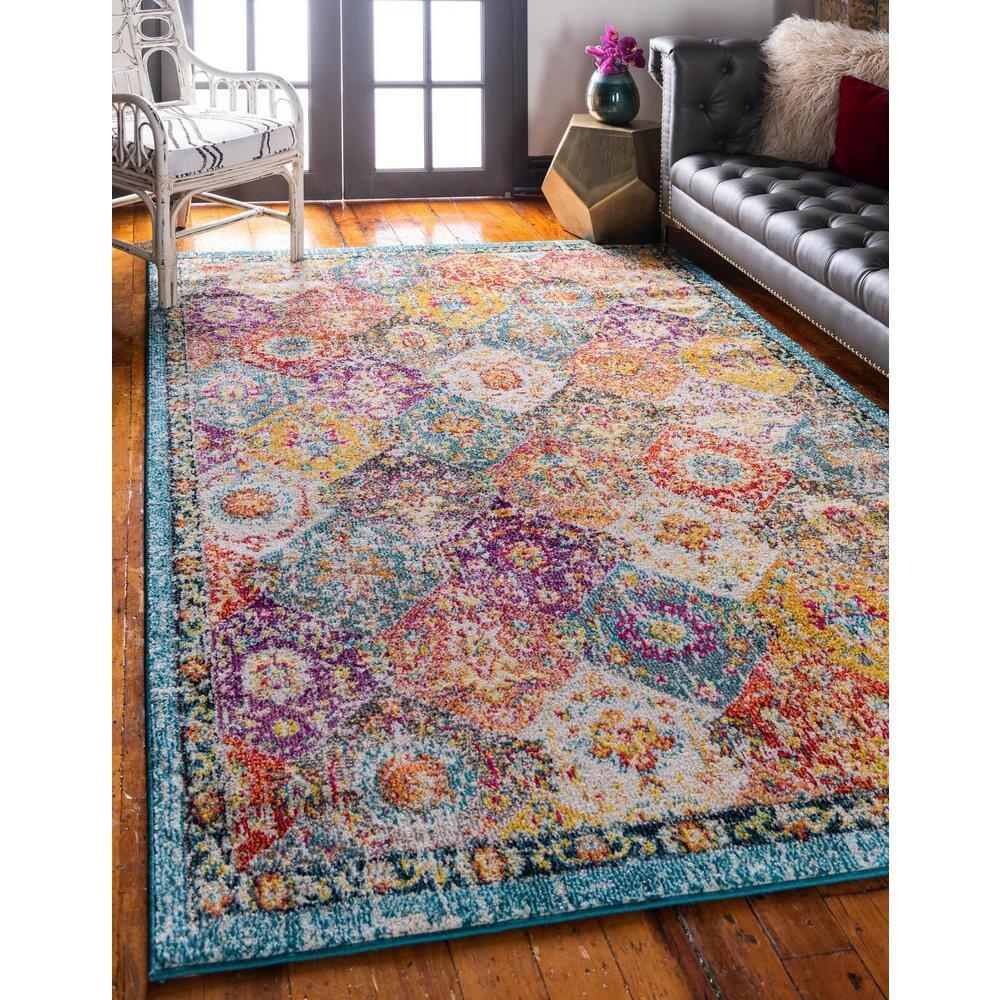 Unique Loom Penrose Collection Area Rug - Blake (2' 2" x 3' 1" Rectangle Multi/Blue)