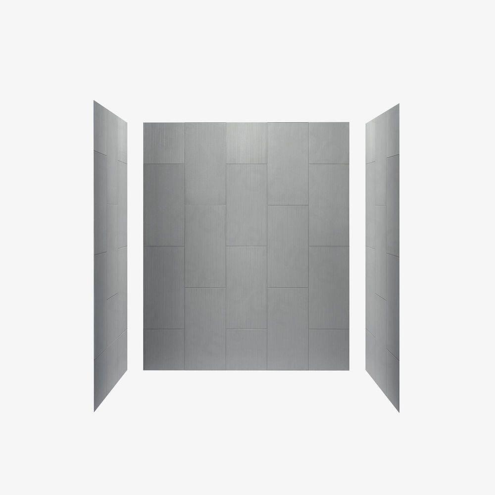 WoodBridge 75/96" H Solid Surface Shower & Tub Wall Panel, Surround, Quick Install, Cuttable, 0.138" thick