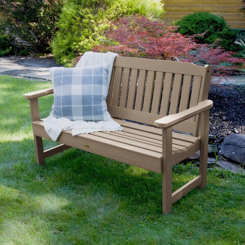 highwood Lehigh 4-foot Eco-friendly Synthetic Wood Garden Bench Woodland Brown