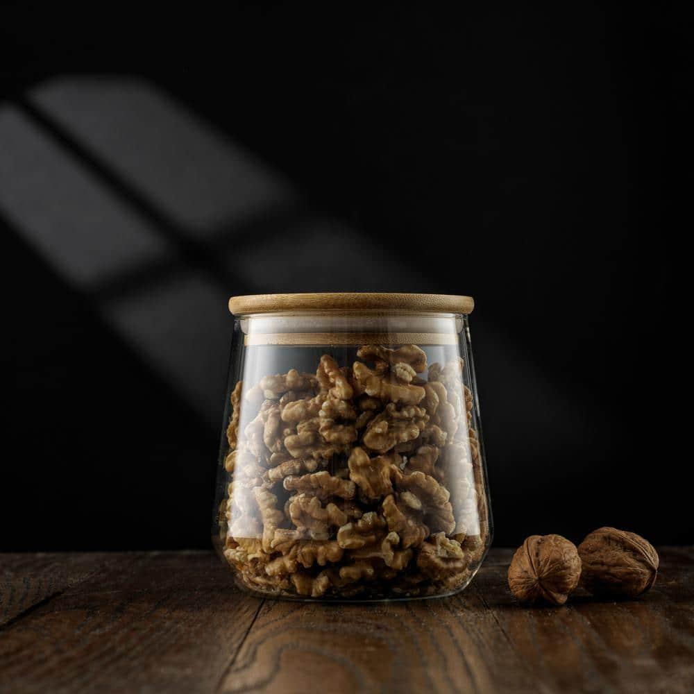 JoyJolt JoyJolt Large Glass Kitchen Food Storage Container Jar with Airtight Bamboo Lid, 31oz.