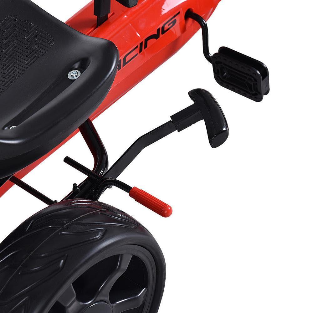 Costway Xmas Gift Go Kart Kids Ride On Car Pedal Powered Car 4 Wheel Racer Toy Stealth Outdoor Red