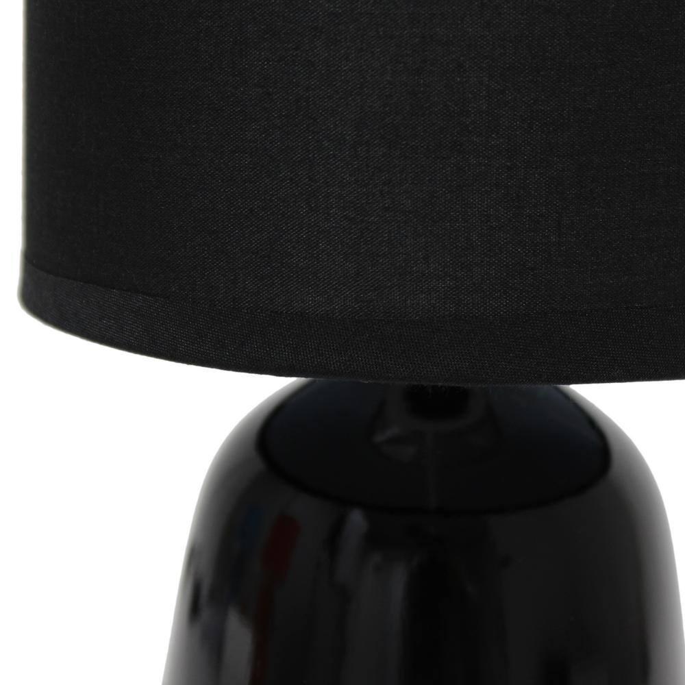 10.04" Traditional Ceramic Thimble Base Bedside Lamp with Fabric Shade - Simple Designs: ETL Listed, No Assembly Required