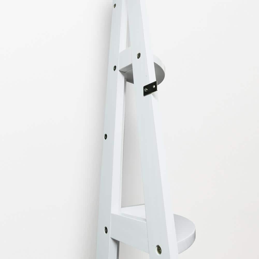 5-Shelf Corner Ladder Bookcase - White