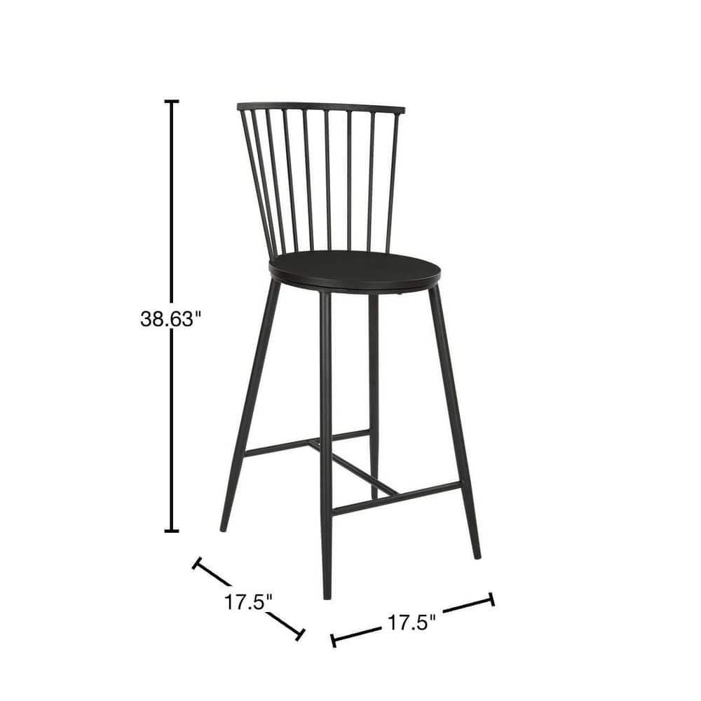 Bryce Counter Stool 26" with Black Metal Frame
