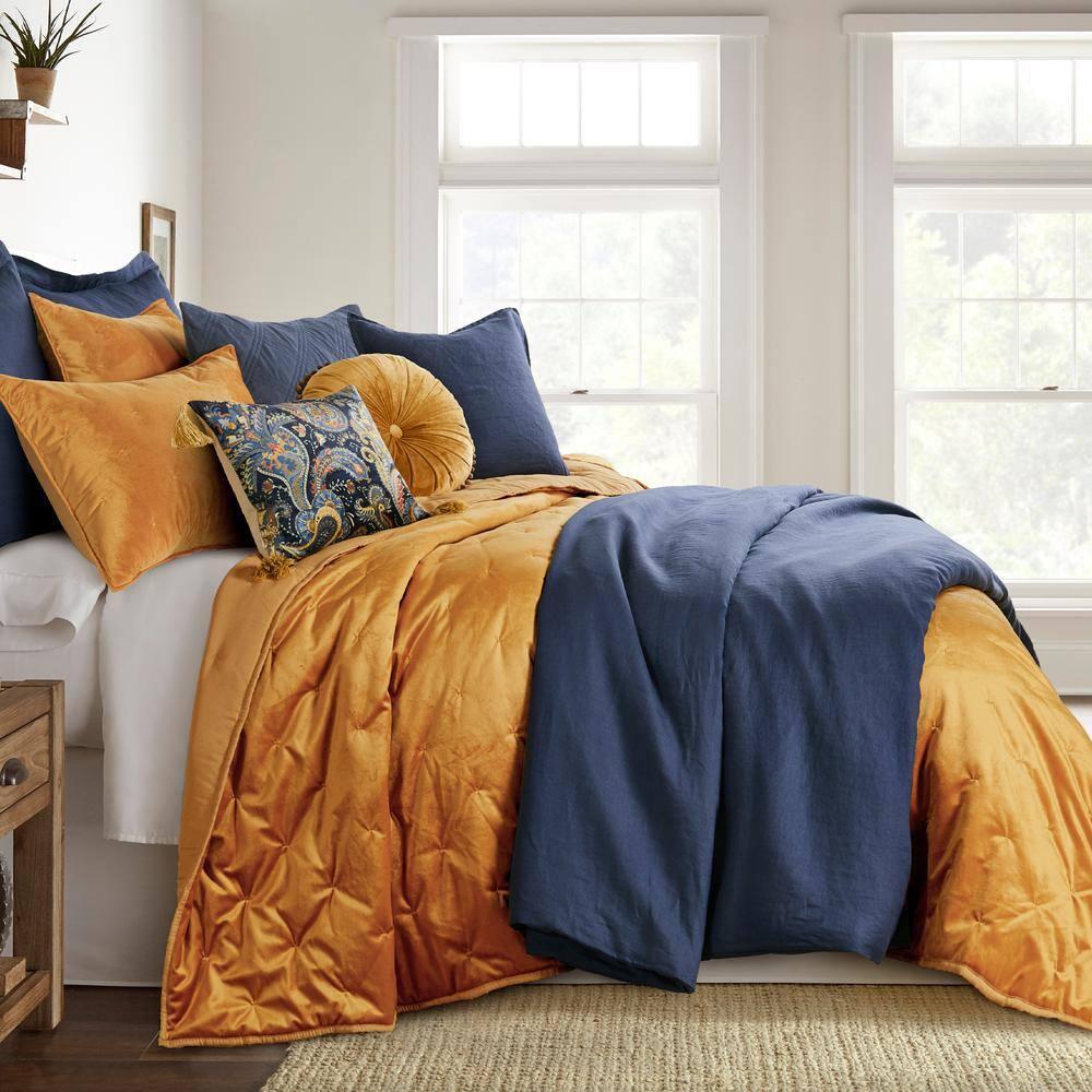 Calabria Gold Standard Sham - One Standard Sham - Birch Hill by Levtex Home
