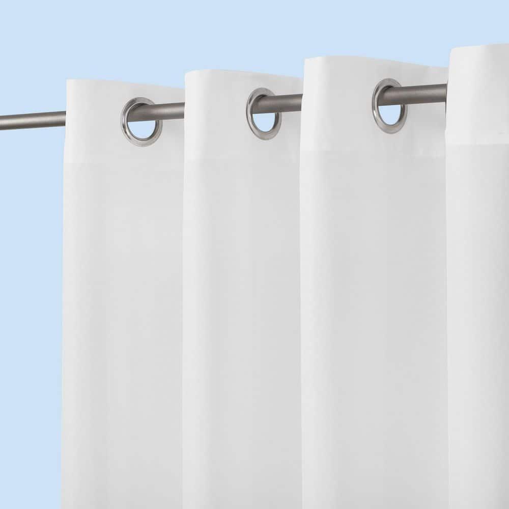 54"x84" Sun Zero Room Darkening Sailor UV Protectant Grommet Indoor/Outdoor Curtain Panel White: Patio Door Curtains