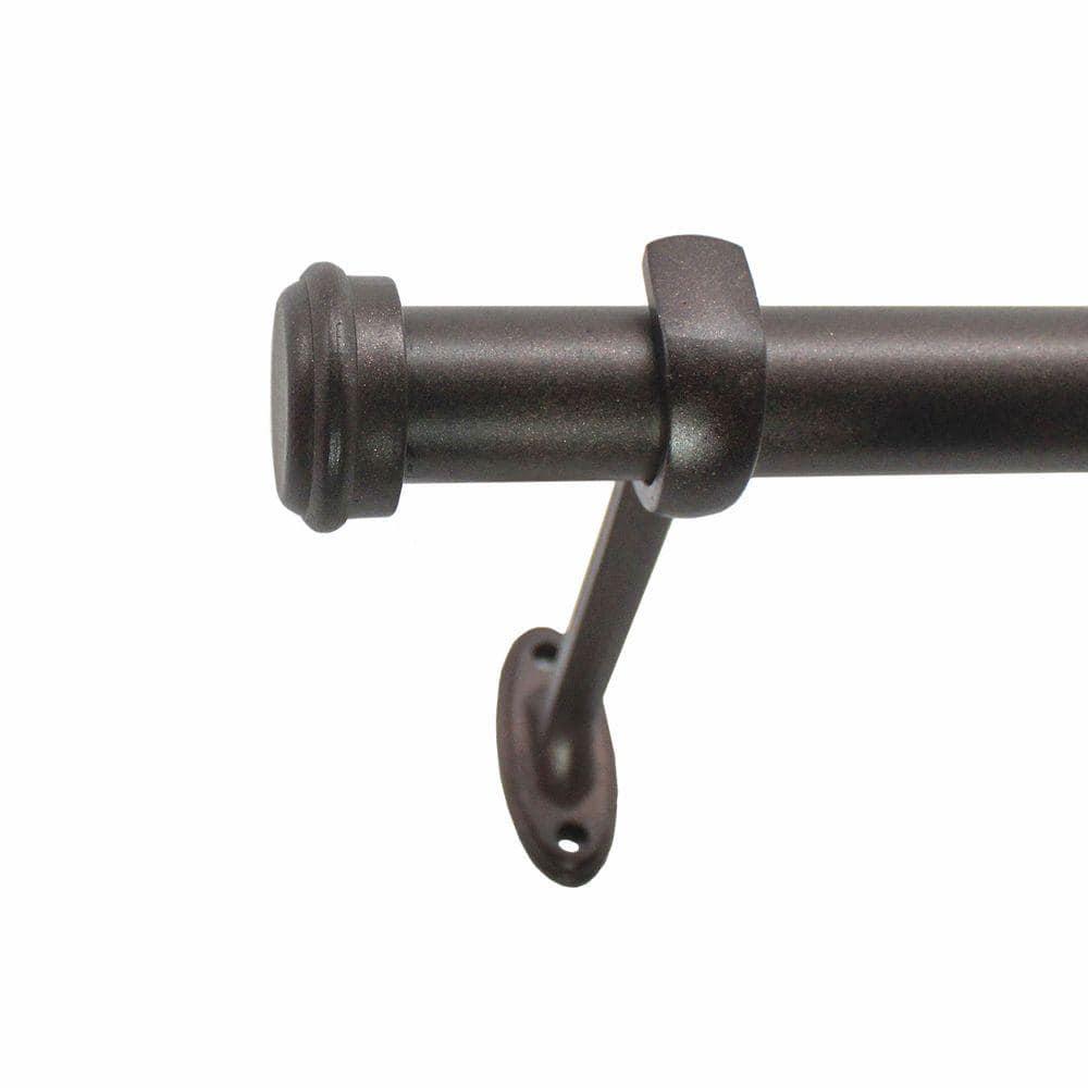 Decopolitan 7/8" Diameter End Cap Adjustable Curtain Rod Set