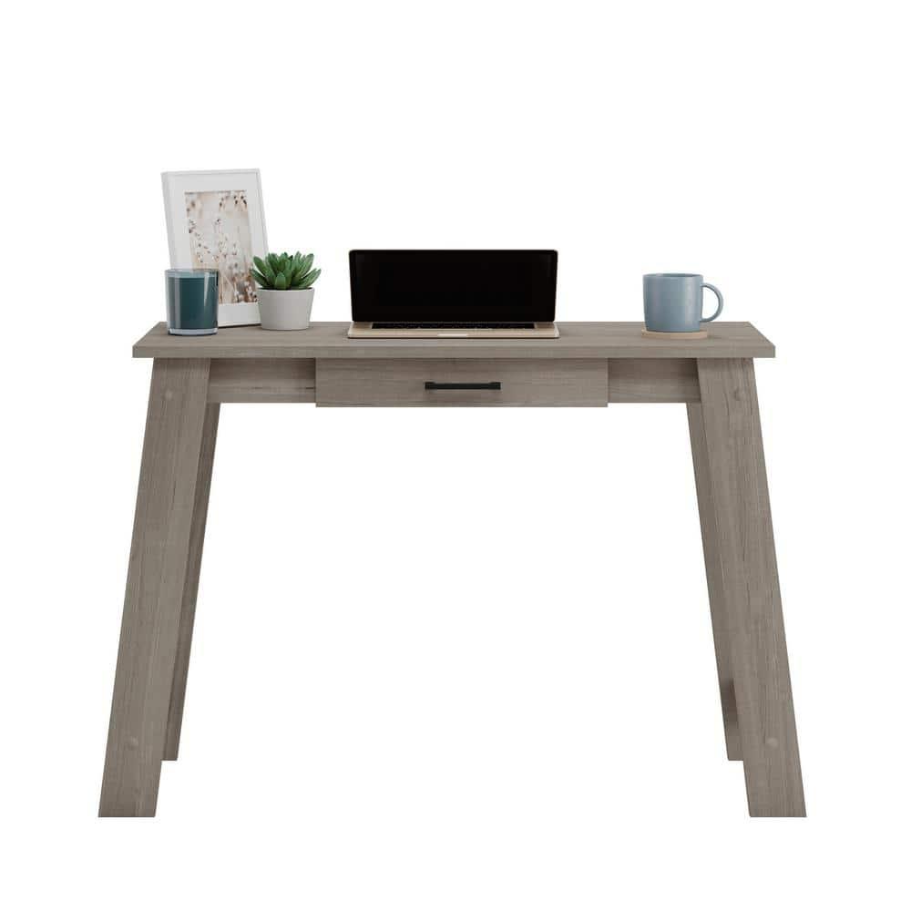 Sauder Beginnings Writing Desk with Drawer, Silver Sycamore Finish
