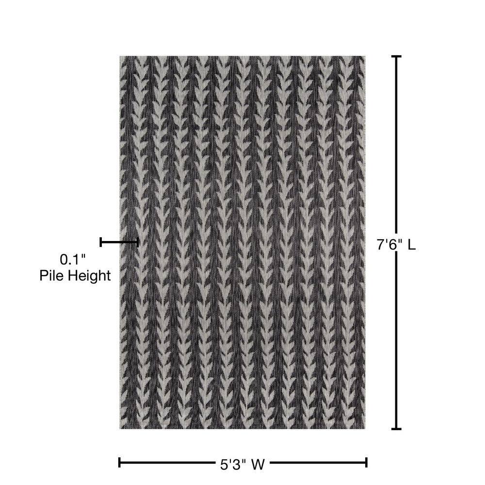 Amalfi Striped Charcoal Indoor / Outdoor Area Rug