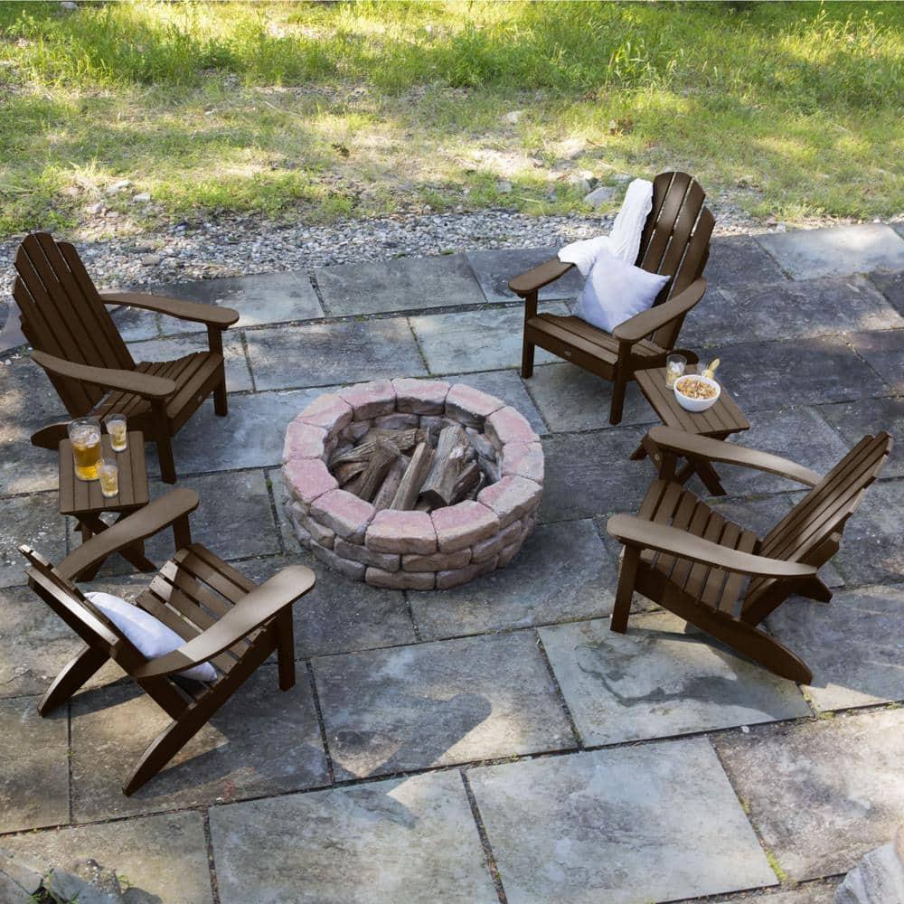 Highwood 6-pc Classic Westport Adirondack Set with 4 Classic Westport Adirondack Chairs and 2 Folding Side Tables - Outdoor, Eco-friendly, Synthetic Wood