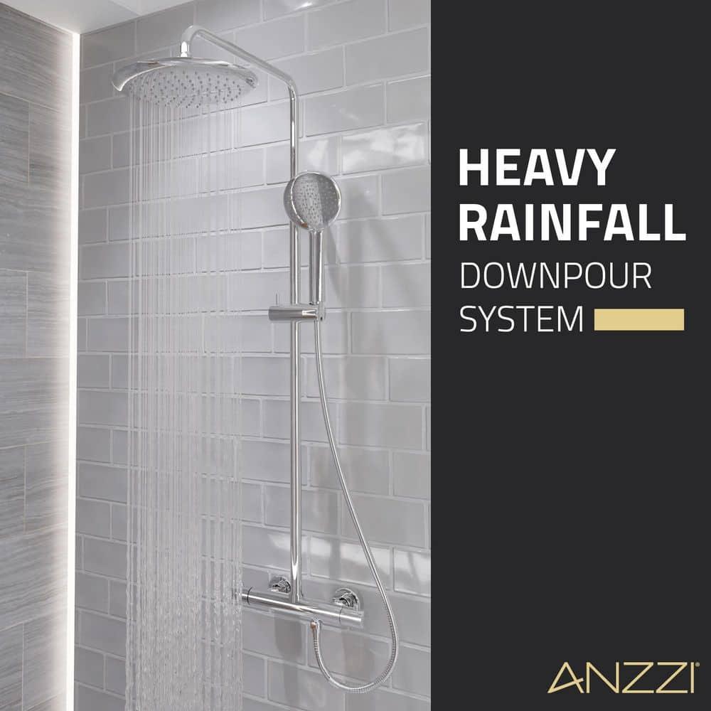 Heavy Rainfall Stainless Steel Shower Bar with Hand Sprayer