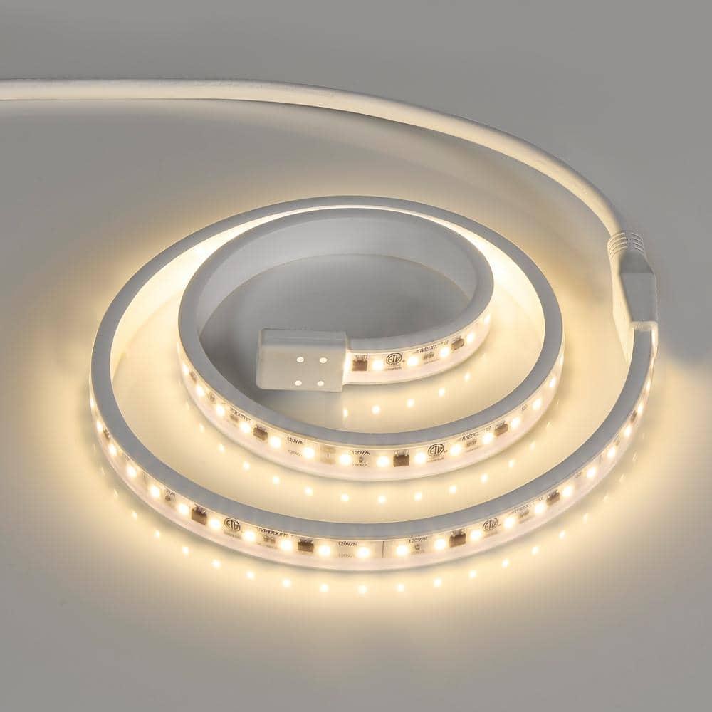 Maxxima 36 in. LED Under Cabinet Strip Light, Hardwired, 1380 Lumens, 3000K Warm White, 120V White Cove Light