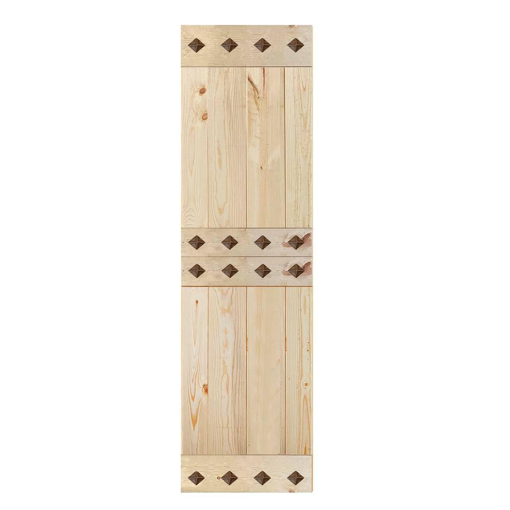 IsLife 84'' Solid Wood Paneled Matte without Installation Hardware Kit Barn Door