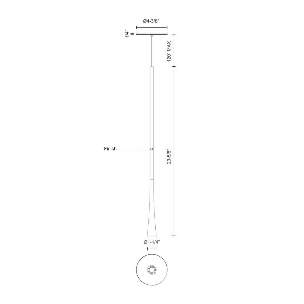 Kuzco Lighting Taper 1 - Light LED Single Pendant