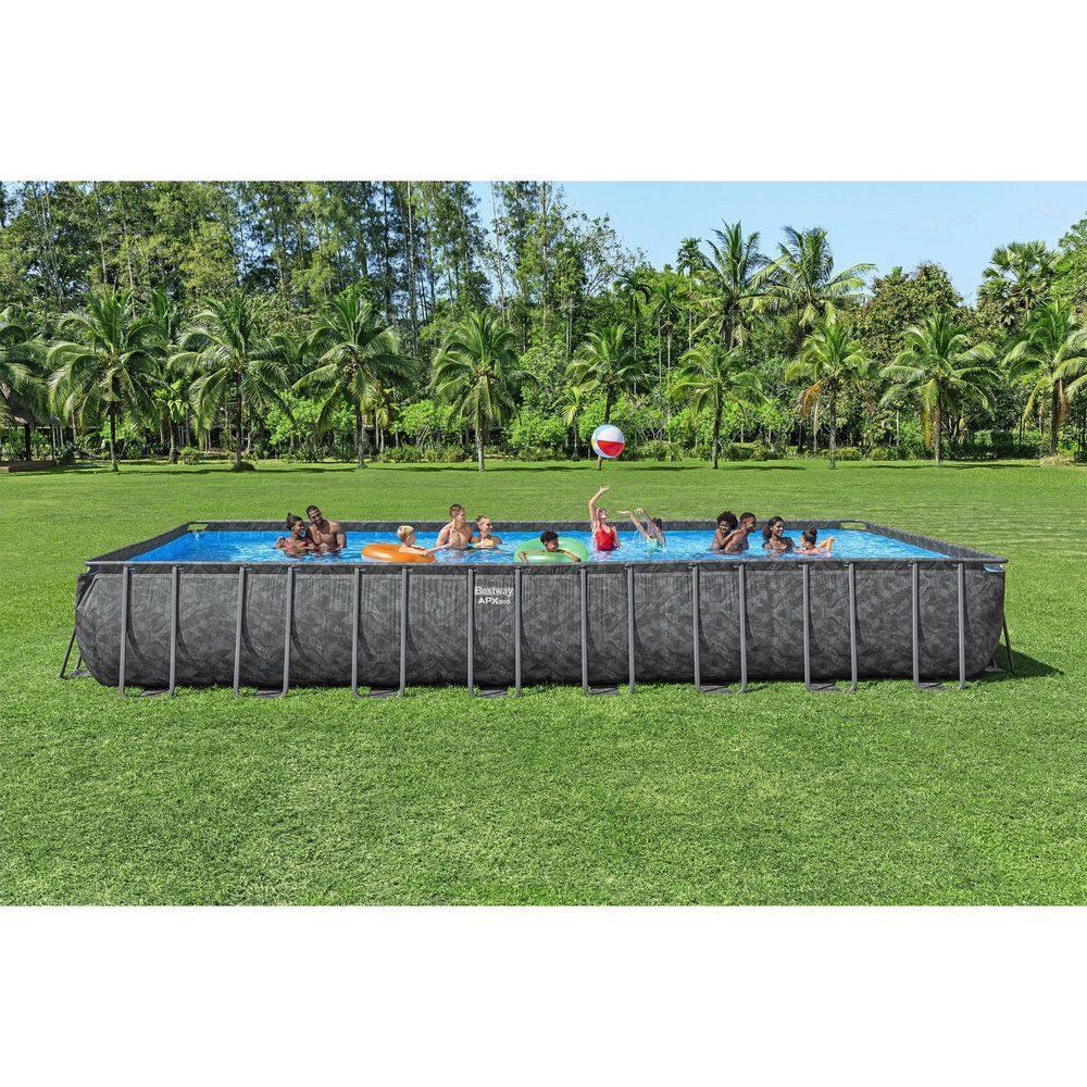 Bestway APX 365 Rectangular Above Ground Pool Set, 31'4" x 16' x 52"