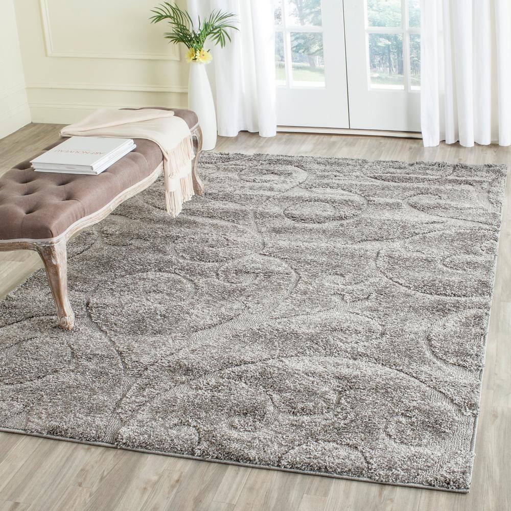 Florida Shag SG455 Power Loomed Indoor Area Rug - Grey - 5'3"x7'6" - Safavieh.