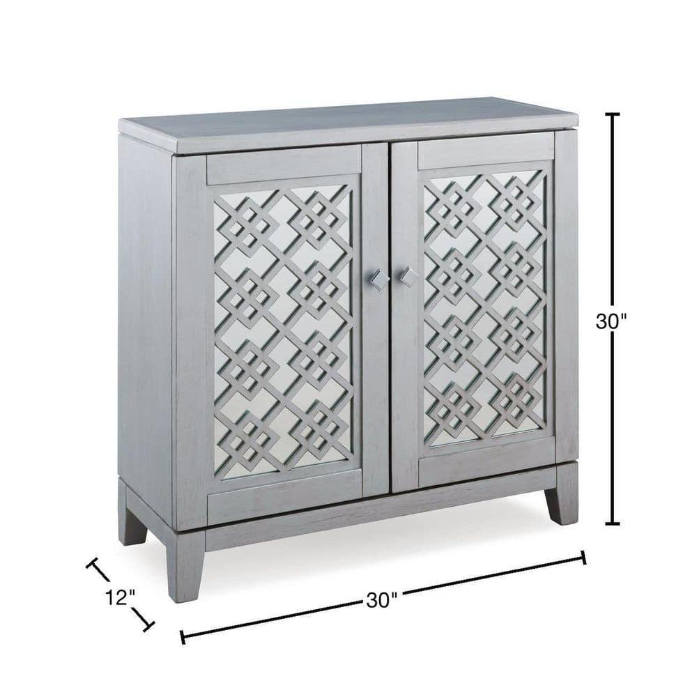 Leick Diamond Mirrored Wood Console Table in Silver Leaf