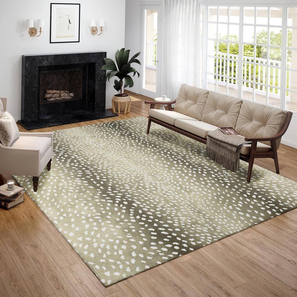 Addison Rugs Indoor/ Outdoor Addison Safari Gazelle Animal Print Washable Area Rug 2'3" x 7'6" - Fawn
