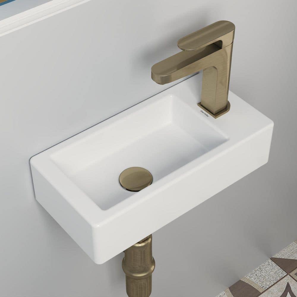 DeerValley DV-1V081R White Ceramic Rectangular 7'' Wall Mount Bathroom Sink