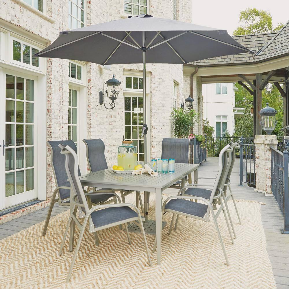 Homestyles Captiva Aluminum Outdoor Chair Pair in Gray