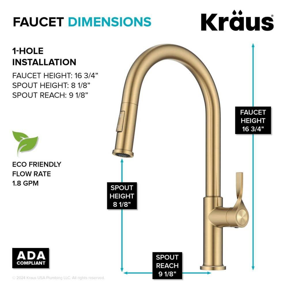 Kraus Torak 2-Function Single Handle Pull Down Kitchen Faucet