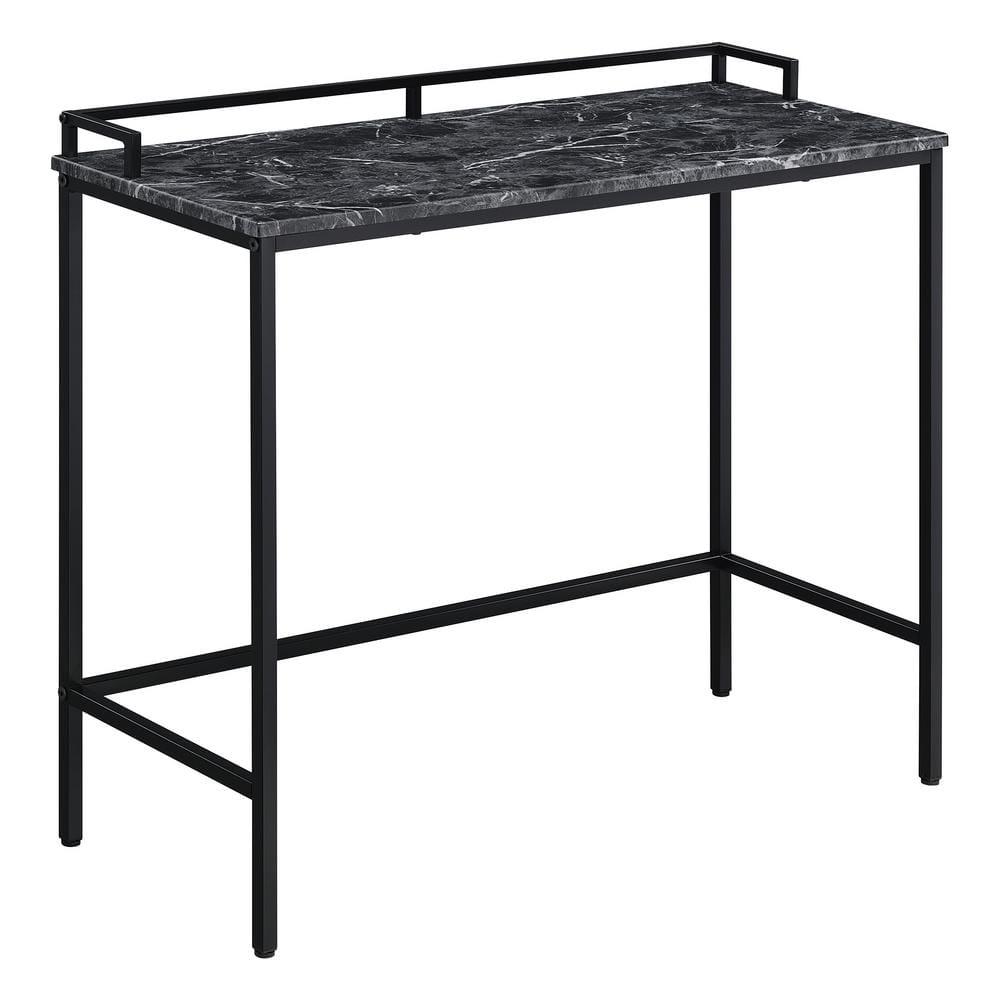 Brighton Console Table in Black Marble Engineered Wood Top and Black Frame