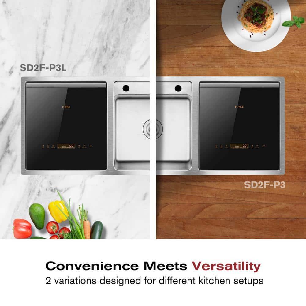 FOTILE FOTILE Right Orientation 2-In-1 In Sink Dishwasher 18-in Top Control Built-In Dishwasher, 57.8-dBA Standard Sound Level SD2F-P3