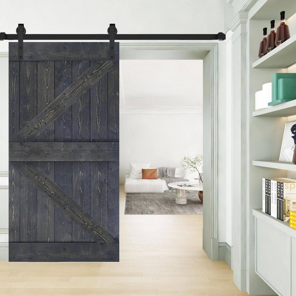 IsLife K Style Solid Wood Sliding Barn Door Without Hardware Kit (Door Slab Only) - Assembly Needed