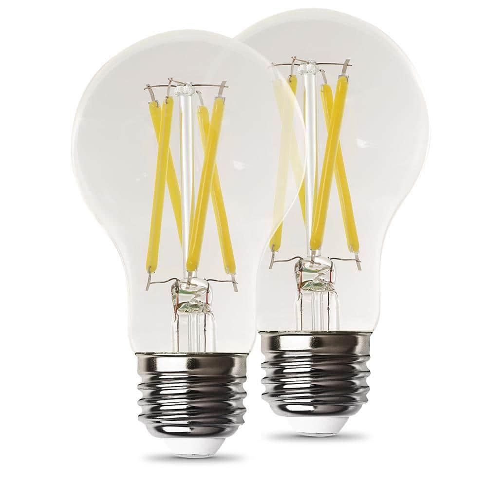 Feit Electric A19 E26 (Medium) Filament LED Bulb Daylight 100 Watt Equivalence 2 pk