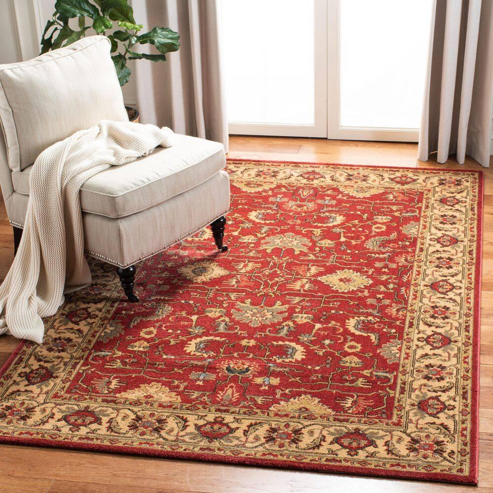Mahal MAH693 Power Loomed Indoor Area Rug - Red/Beige - 4'x5'7" - Safavieh