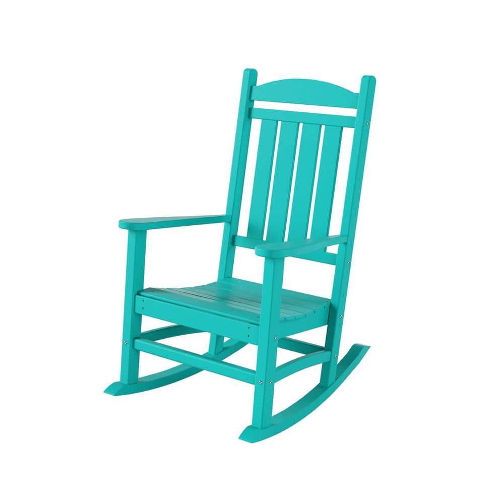 Polytrends  Laguna Hdpe All Weather Outdoor Patio Rocking Chair Turquoise
