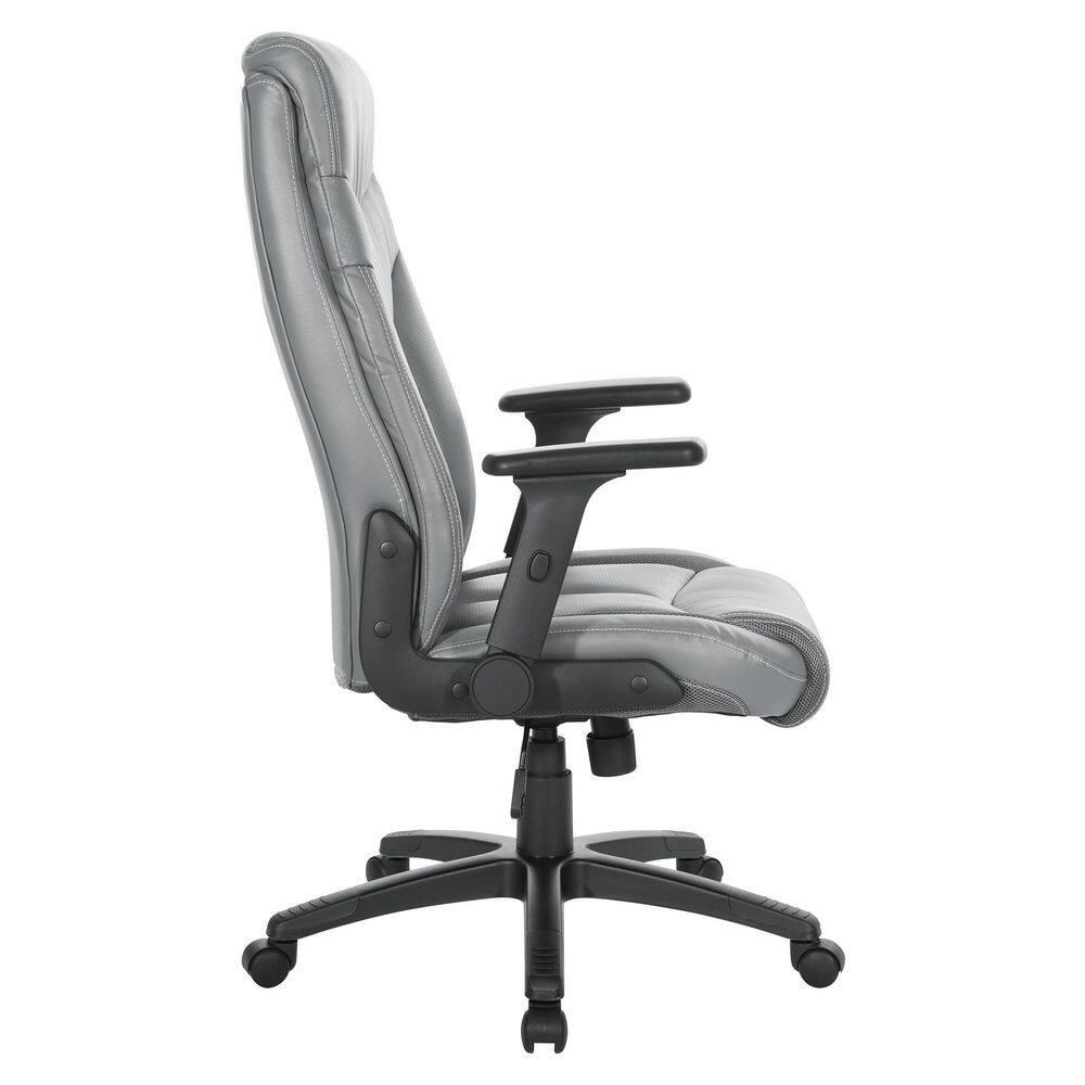 Executive High Back Charcoal Gray Bonded Leather Office Chair