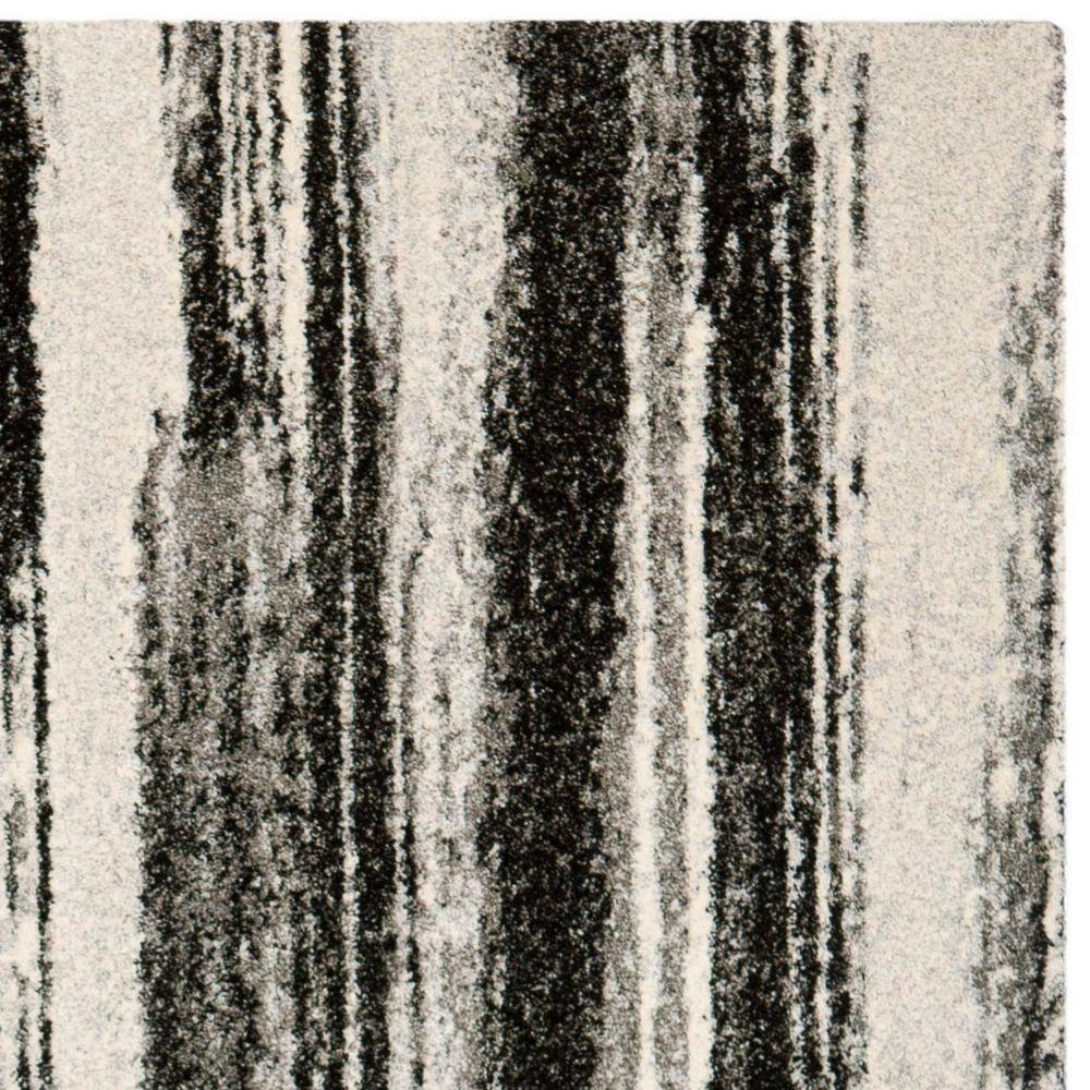 Retro Dark Grey and Light Grey 9' x 12' Shag Area Rug