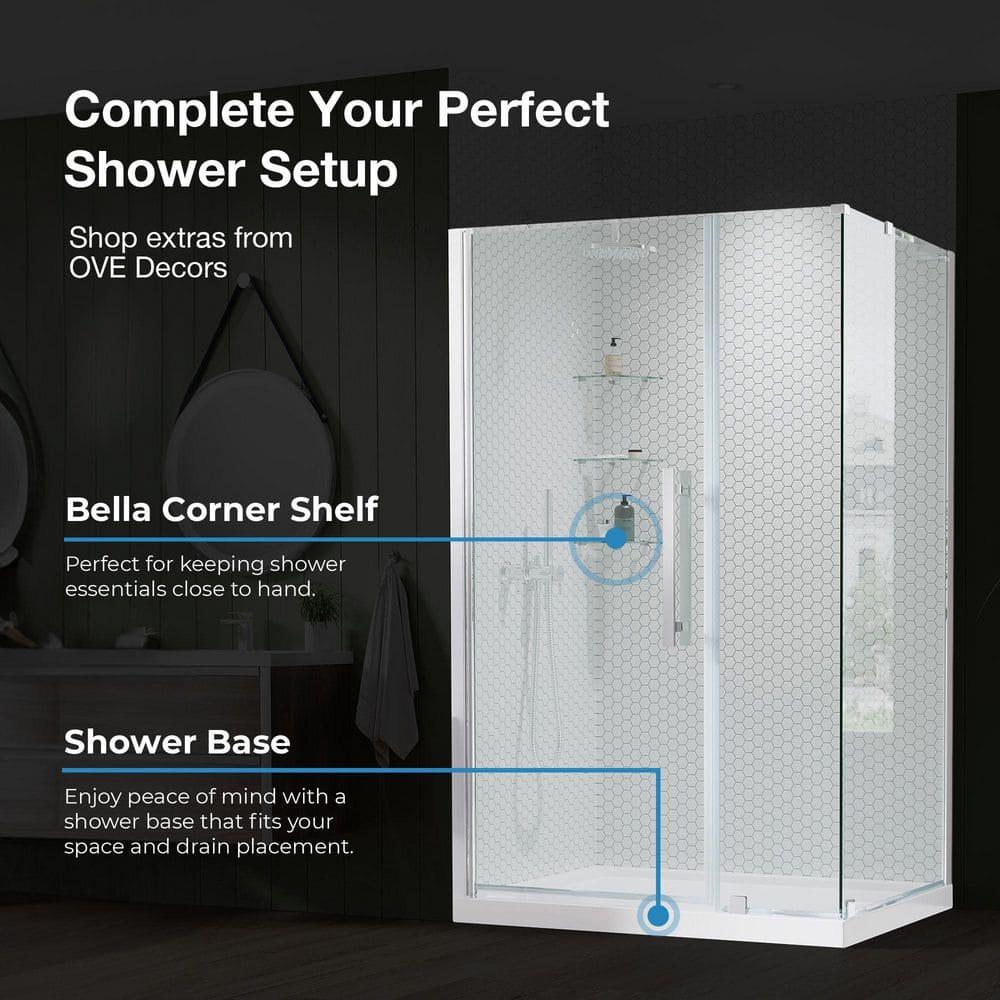 OVE Decors Pasadena 39 7/16 To 41 3/8 In. W X 72 In. H Alcove Frameless Pivot Shower Door