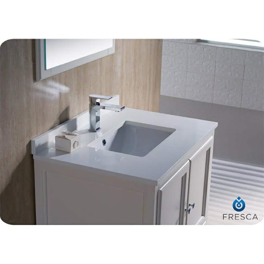 Antique White Engineered Wood Freestanding Bathroom Vanity Base Cabinet