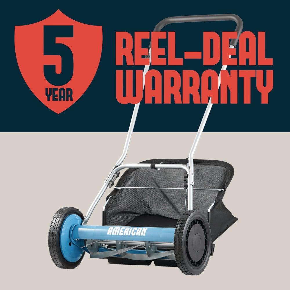 American Lawn Mower Company 1804-18 18-Inch 5-Blade Walk Behind Reel Lawn Mower with Grass Catcher