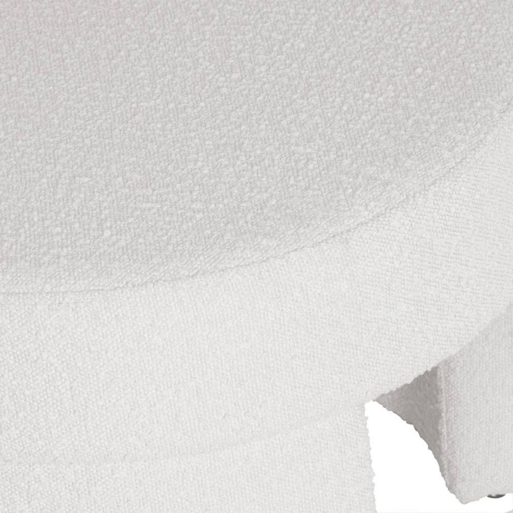 Sophia Ottoman Cream Boucle - HomePop: Modern Round Upholstered Footstool, No Assembly Required
