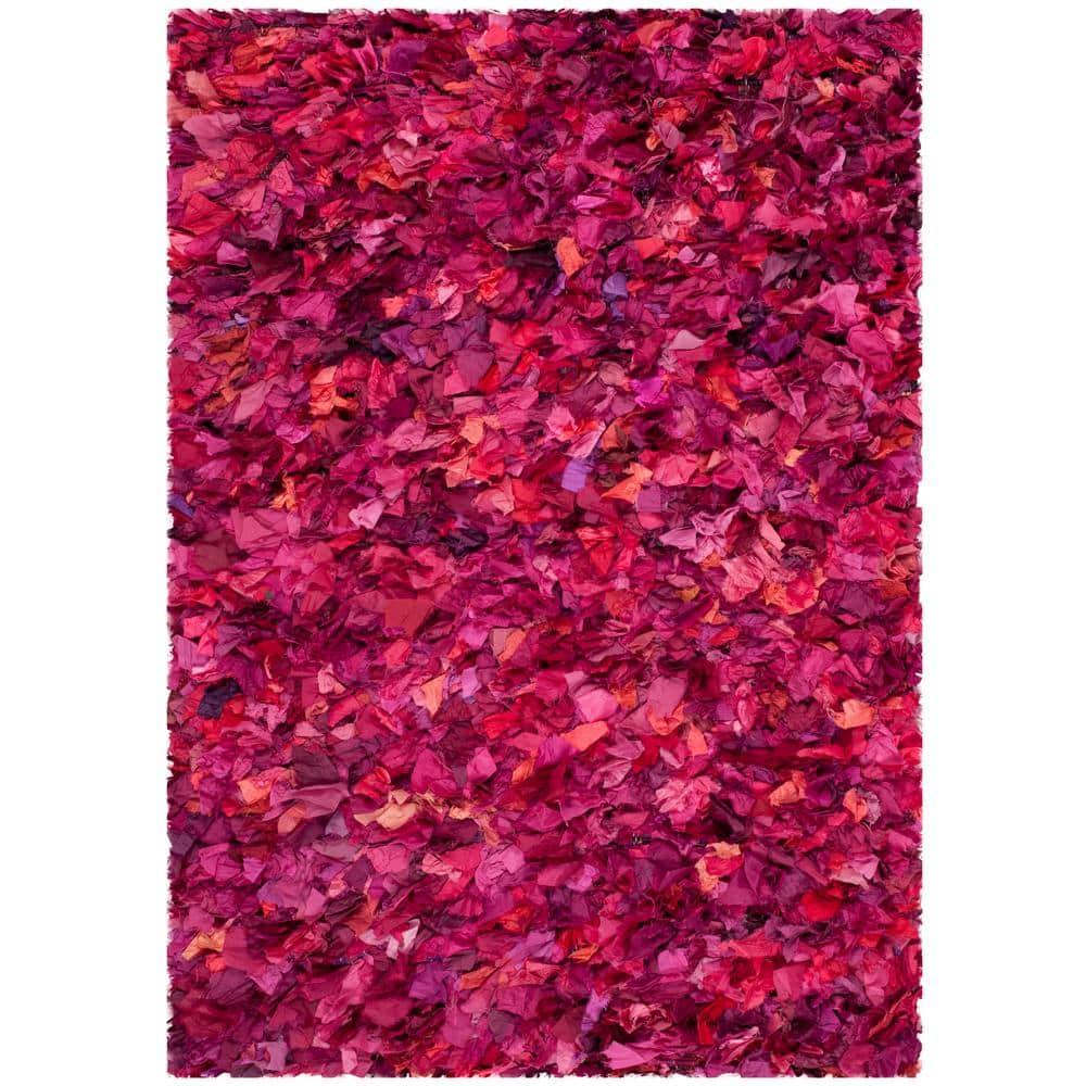 Rio Shag SG951 Hand Woven Indoor Accent Rug - Fuchsia/Multi - 3'x5' - Safavieh