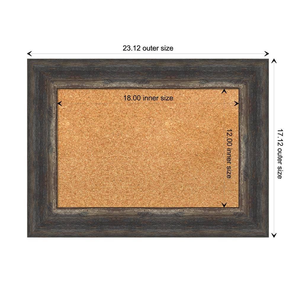 Amanti Art Natural Cork Board Framed Bark Rustic Char Bulletin Board 23 in. x 17 in.