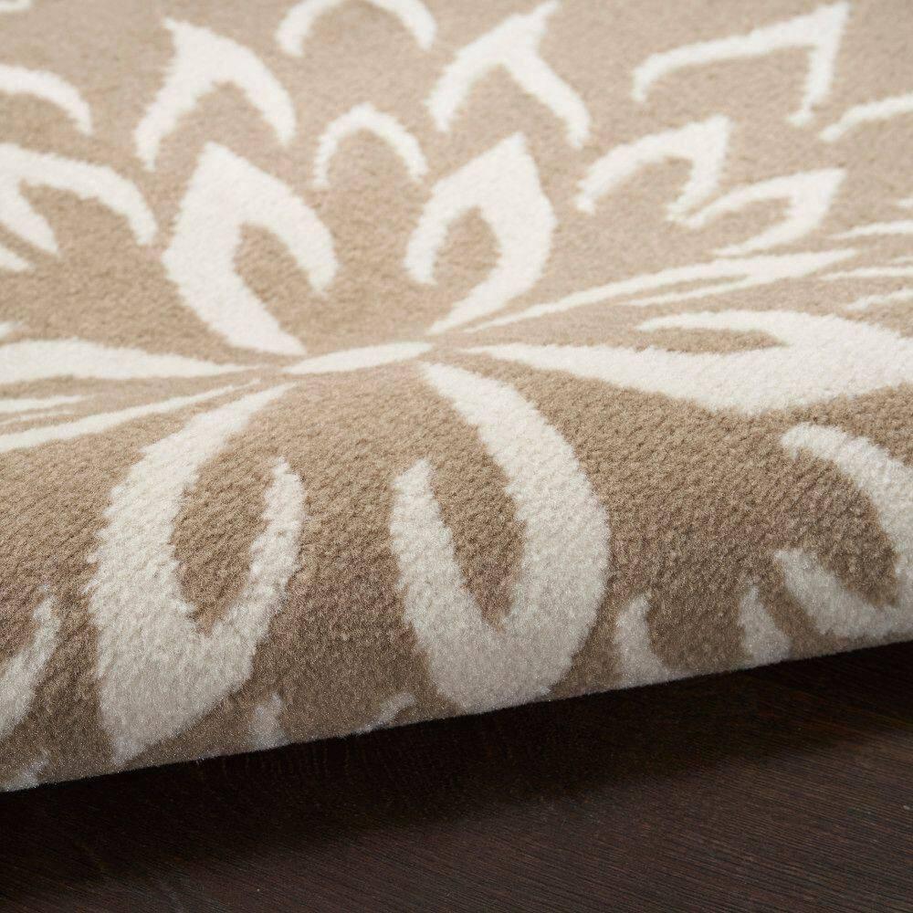 Nourison Jubilant Floral Transitional Indoor Rug Taupe 7'10"x9'10"