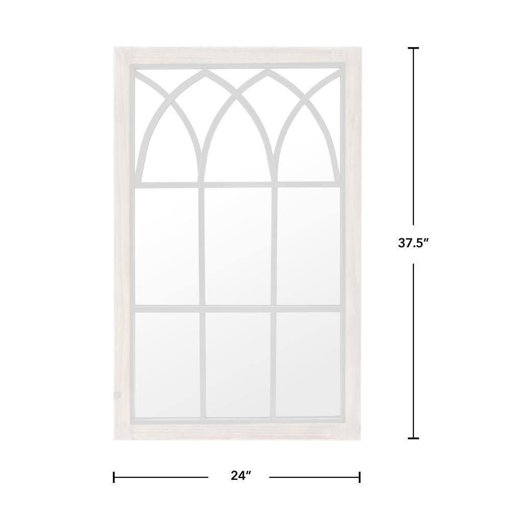 August Grove® Arched Window Wall Mount Mirror, 37.5"h X 24"w, Brown