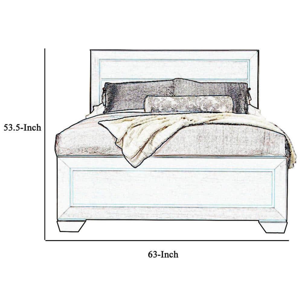 Benjara Queen Wood Panel Bedswith Headboard and Footboard, Brown