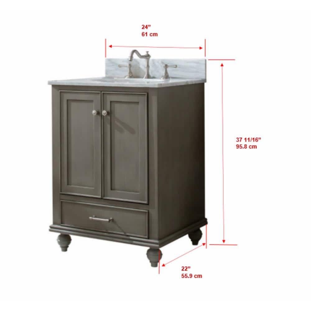 Melissa 24" Single Vanity - Grain White