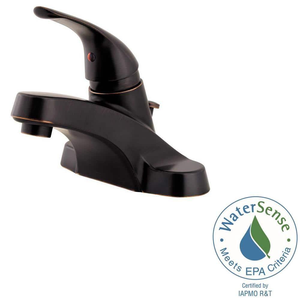 Pfirst Centerset Bathroom Faucet with Drain Assembly