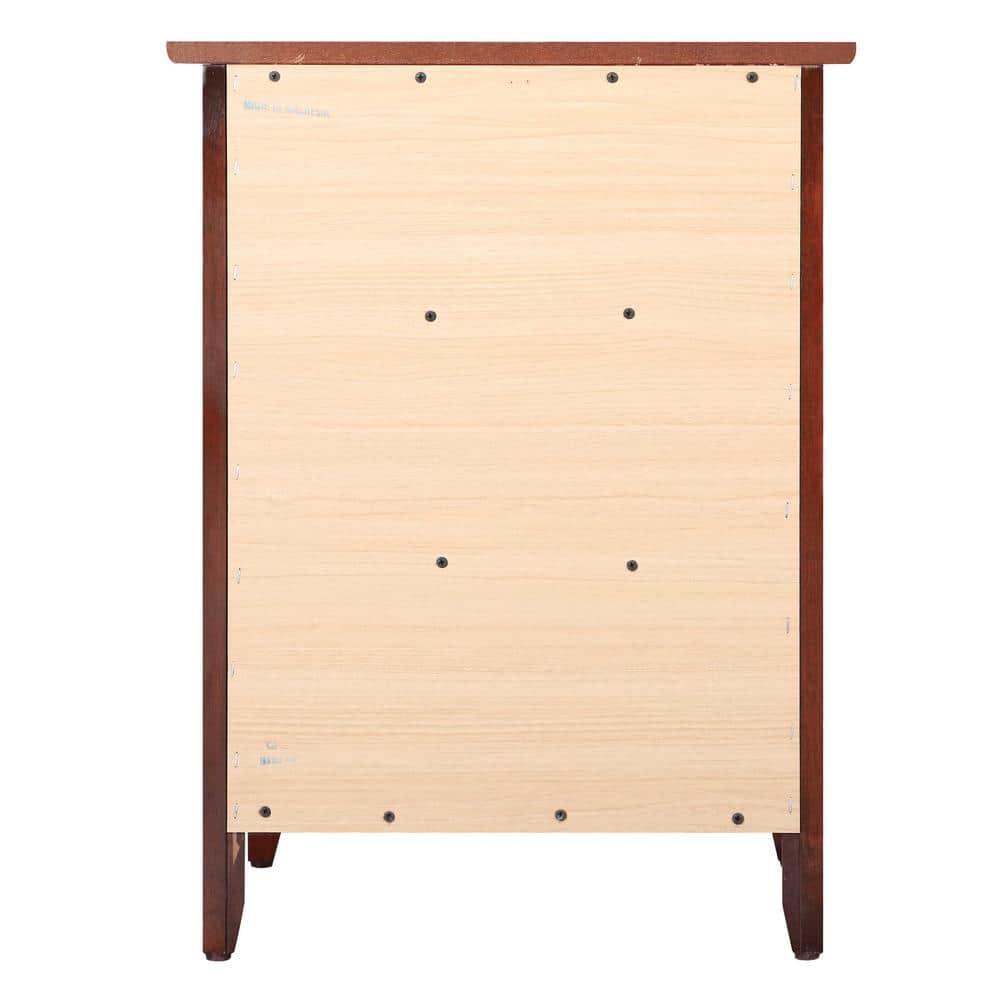 Passion Furniture Daniel 3-Drawer Cherry Nightstand (25 in. H x 19 in. W x 15 in. D)