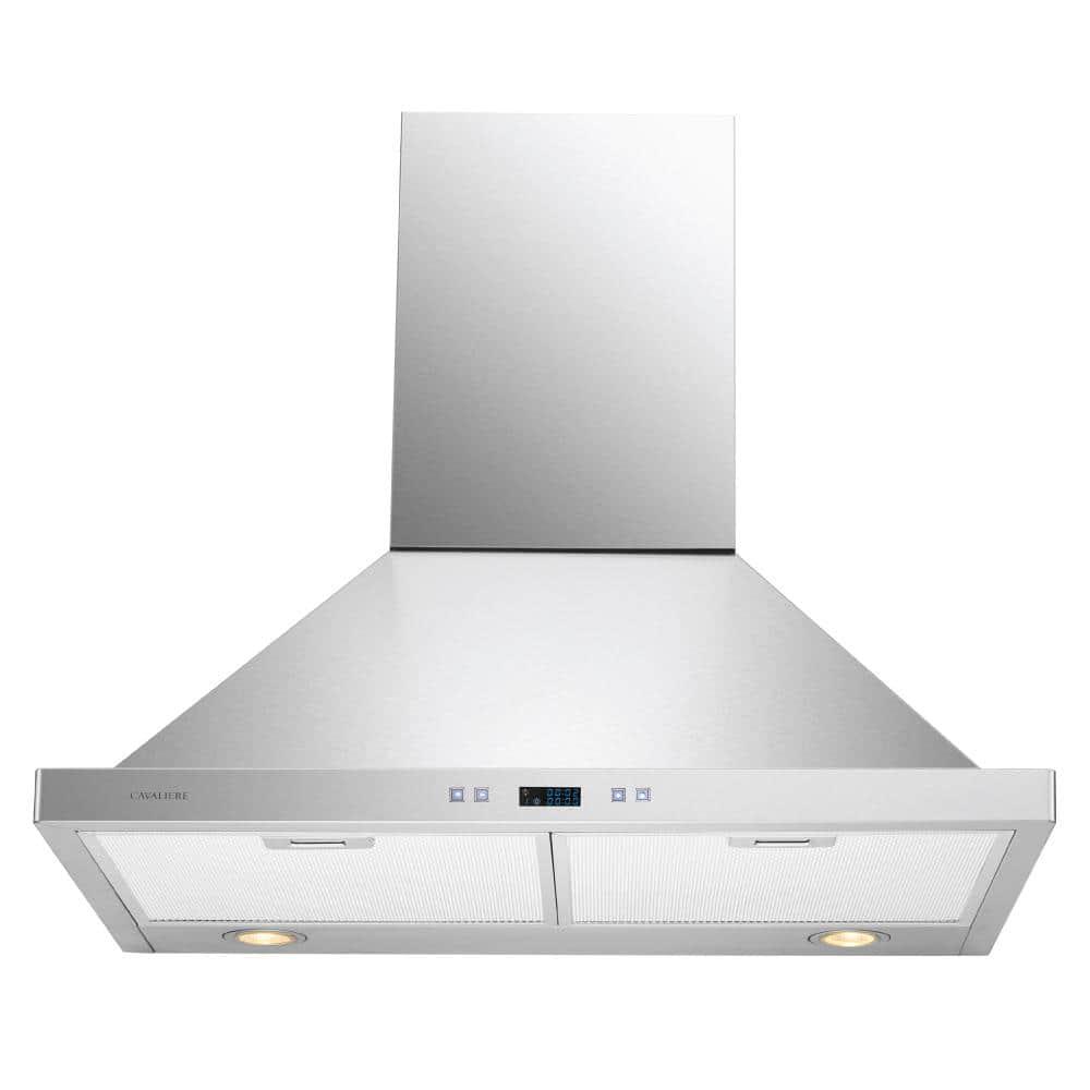Cavaliere CAVALIERE 30" inch 462 CFM Convertible Digital Wall Mount Range Hood Included Charcoal Filter in Stainless Steel SV218B2-30